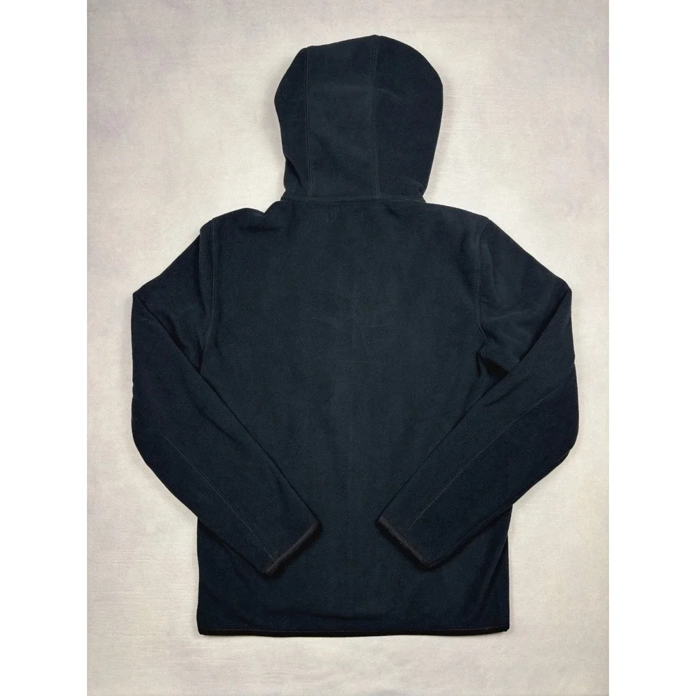 Banana Republic‎ Arctic Fleece Hoodie Mens Medium Black Zip Pocket 654520 M